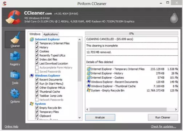 Утилита CCleaner для Windows